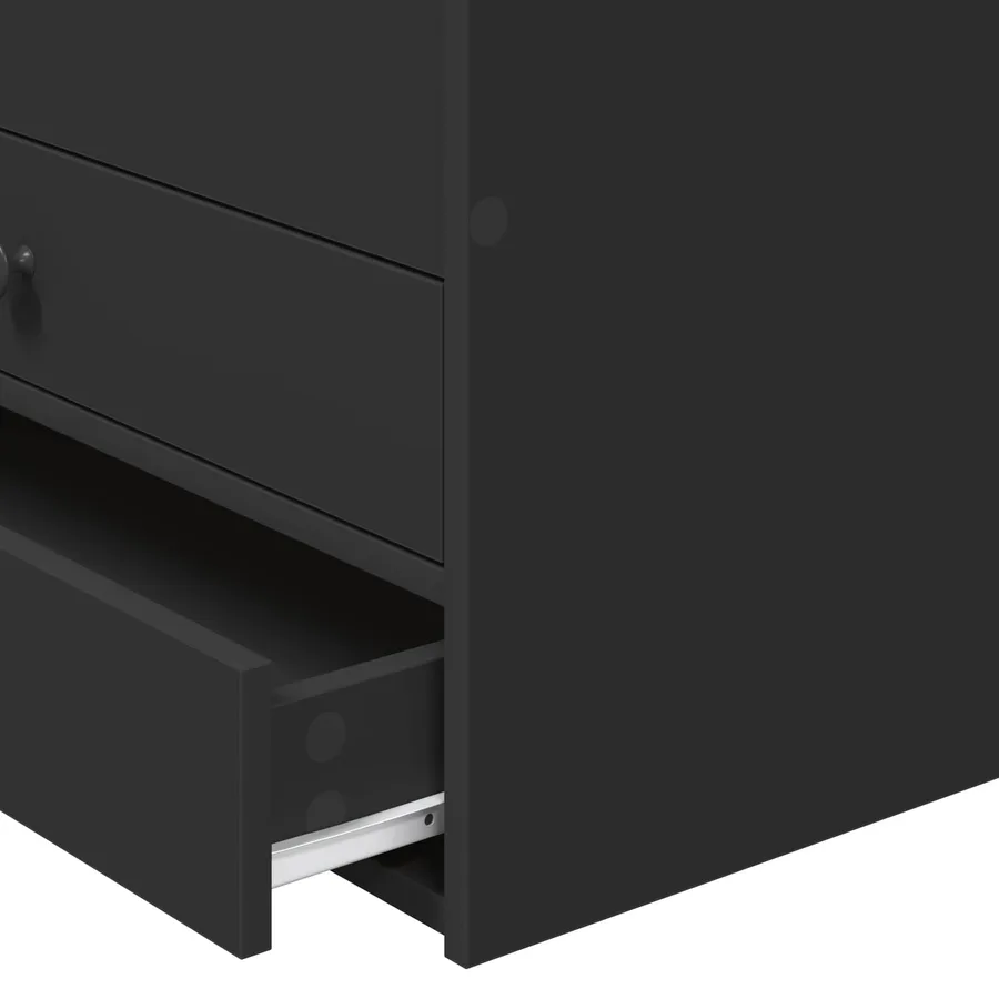 Lit d'appoint avec tiroir Noir 90 x 190 cm Bois d'ingénierie - 11