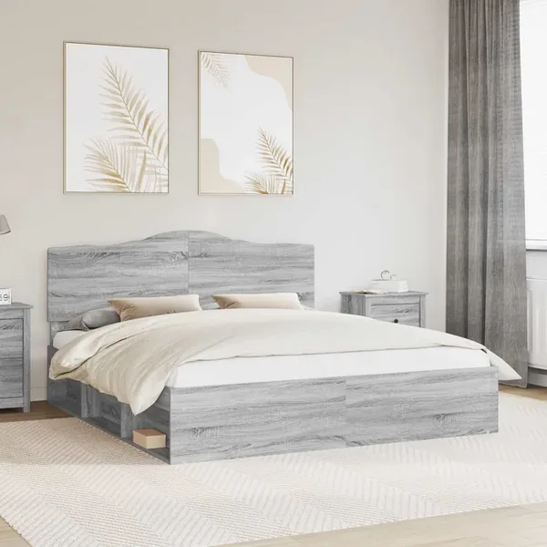 Cadre de lit Gris Sonoma 180 x 200 cm Pin massif