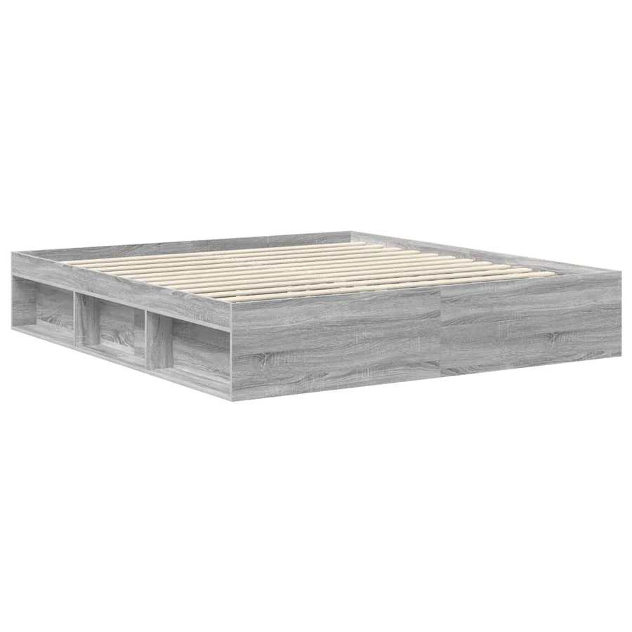 Cadre de lit Gris Sonoma 180 x 200 cm Pin massif - 5