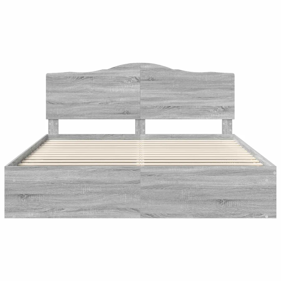 Cadre de lit Gris Sonoma 180 x 200 cm Pin massif - 7