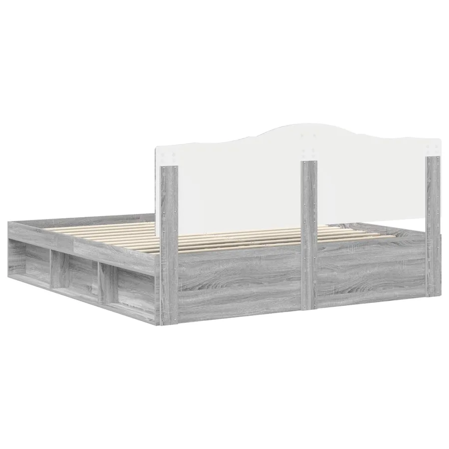Cadre de lit Gris Sonoma 180 x 200 cm Pin massif - 9