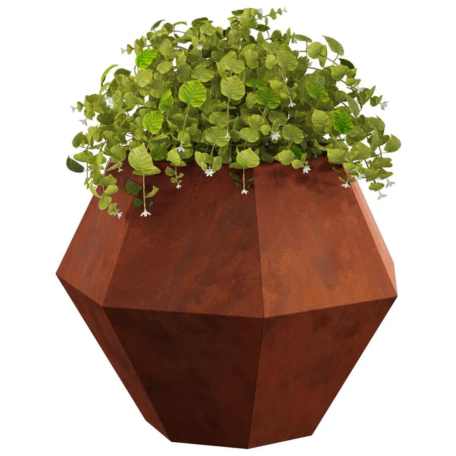 Jardinière 2 pc Rouillé 75 x 75 x 60 cm Acier patiné - 3