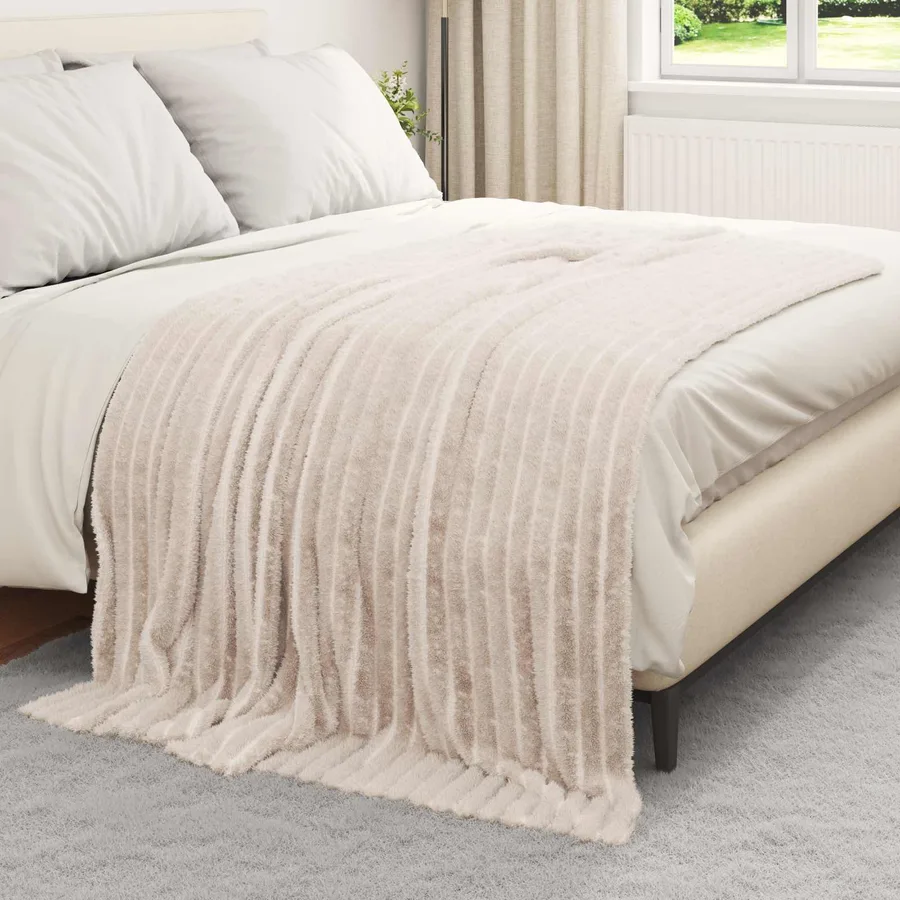 Jeté Beige 200 x 150 cm Toison - 3