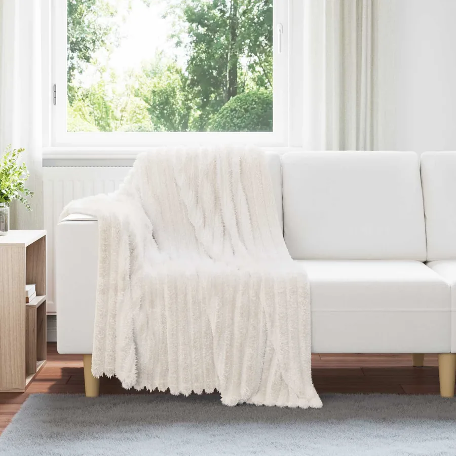 Couvertures à jeter 6 pcs Crème 150 x 130 cm Toison