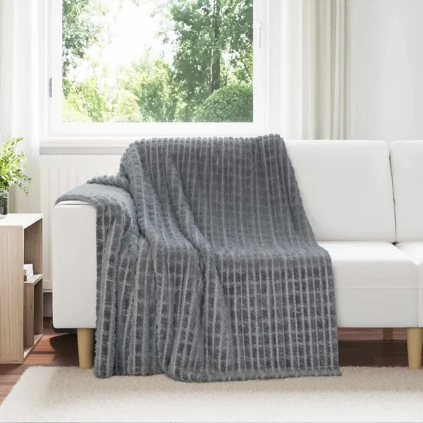 Couvertures à jeter 6 pcs Gris foncé 200 x 150 cm Toison