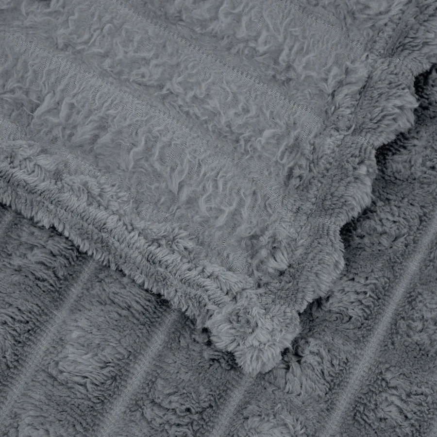 Couvertures à jeter 6 pcs Gris foncé 200 x 150 cm Toison - 6