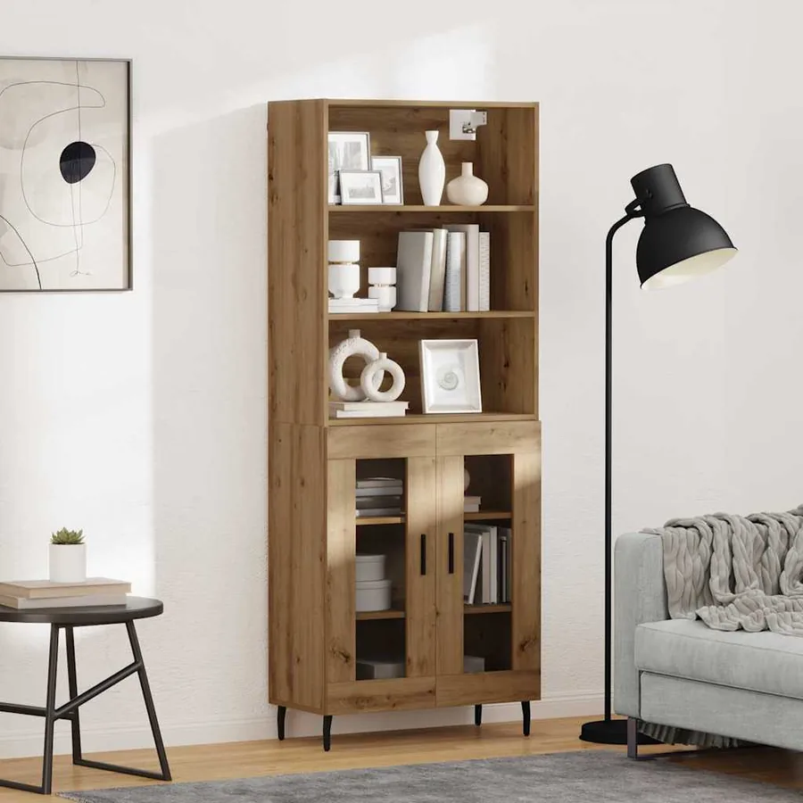 Haut Armoire 2 pcs Chêne artisanal 69,5 x 32,5 x 180 cm