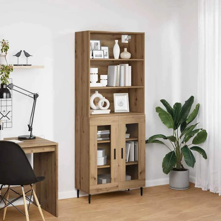 Haut Armoire 2 pcs Chêne artisanal 69,5 x 32,5 x 180 cm - 4
