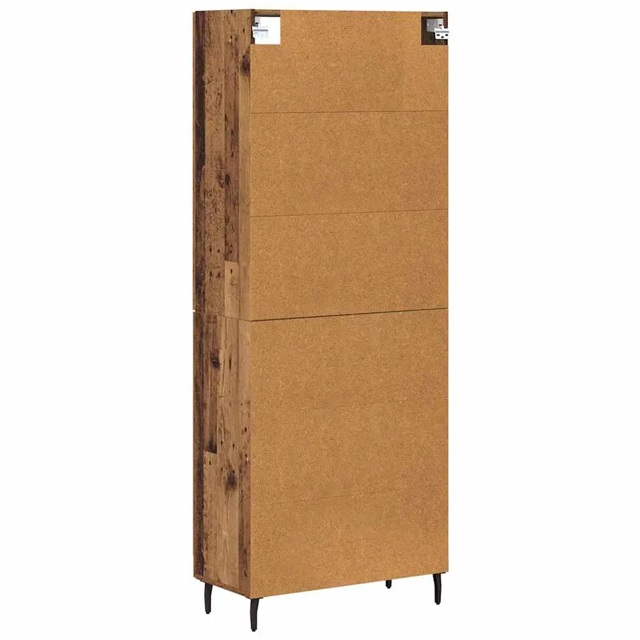 Haut Armoire 2 pcs Bois ancien Bois d'ingénierie - 10