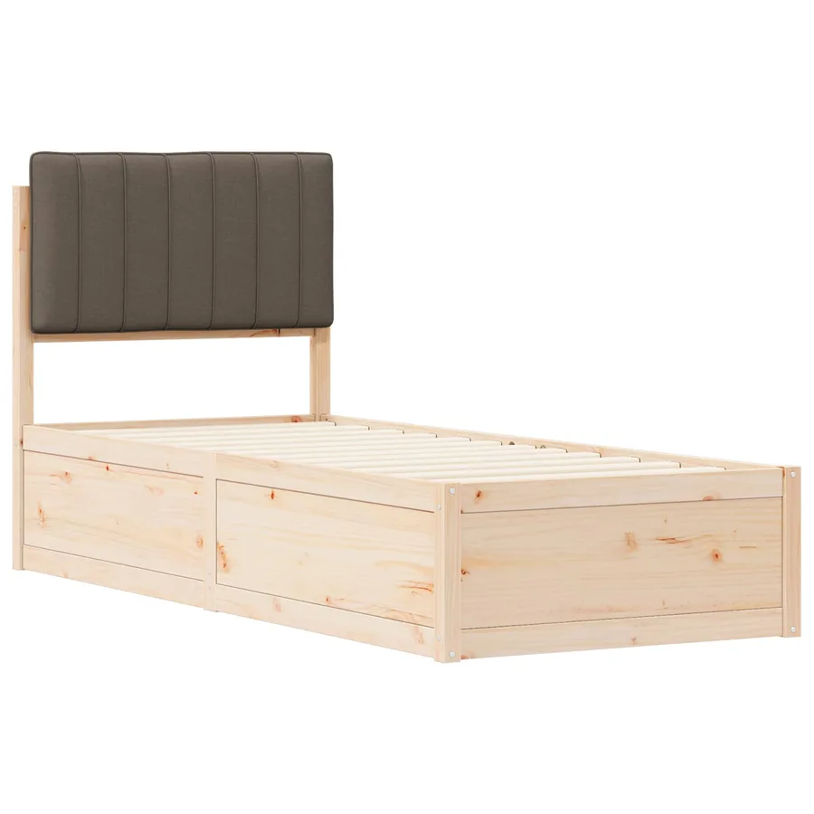 Cadre de lit avec tête de lit rembourrée Taupe 80 x 200 cm - 4