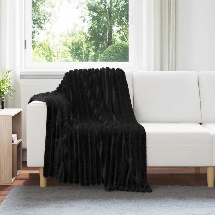 Jeté Noir 150 x 130 cm Toison