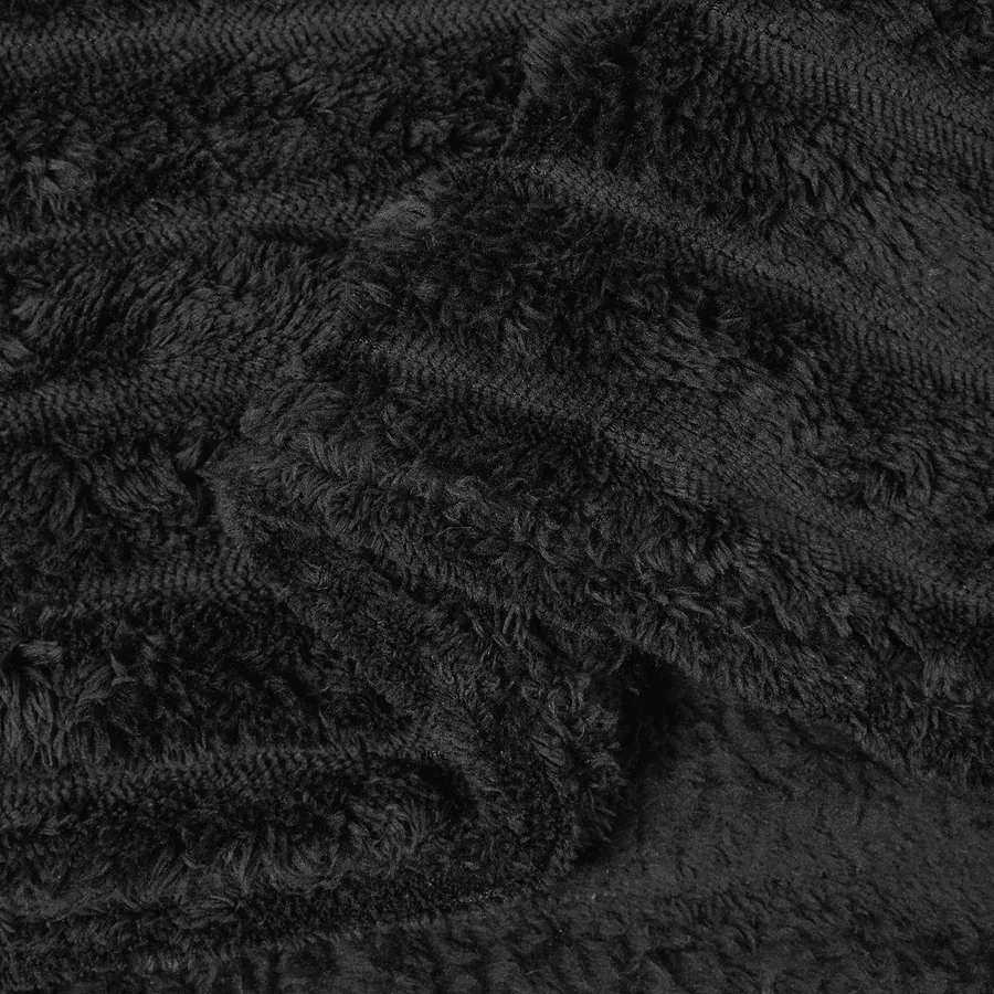 Jeté Noir 150 x 130 cm Toison - 6