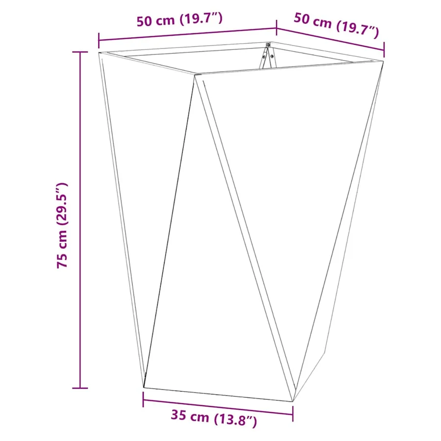 Jardinière 2 pc Vert olive 50 x 50 x 75 cm Acier - 11
