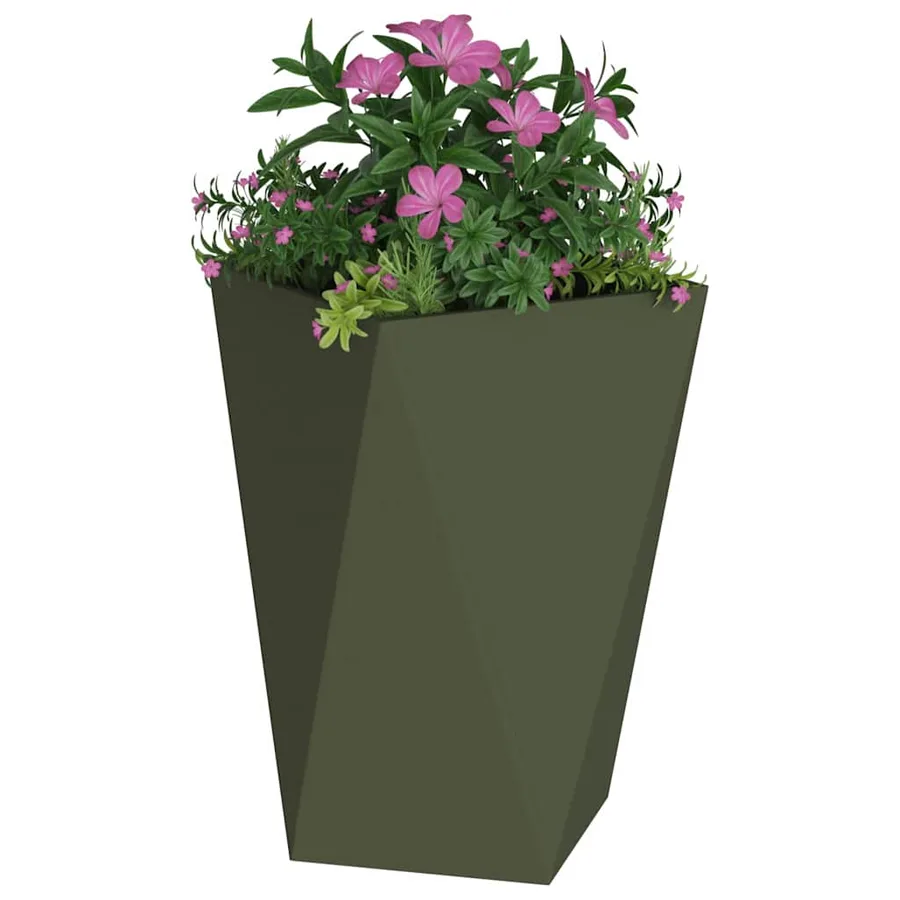 Jardinière 2 pc Vert olive 50 x 50 x 75 cm Acier - 3