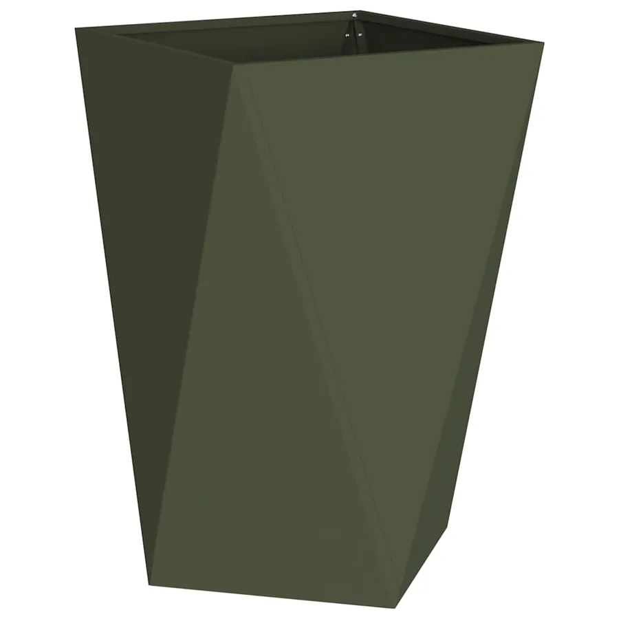 Jardinière 2 pc Vert olive 50 x 50 x 75 cm Acier - 5