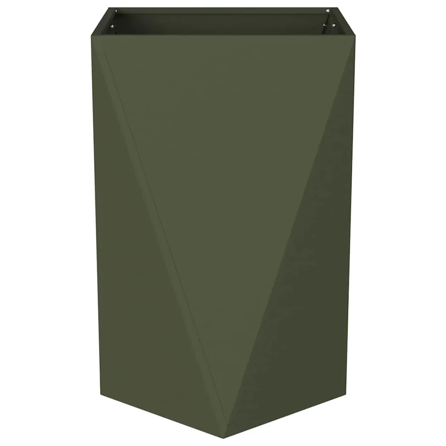 Jardinière 2 pc Vert olive 50 x 50 x 75 cm Acier - 6