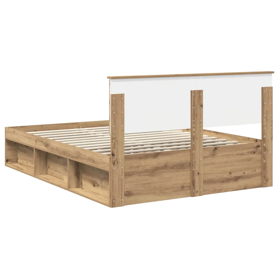Cadre de lit Chêne artisan 150 x 200 cm Bois d'ingénierie - 9