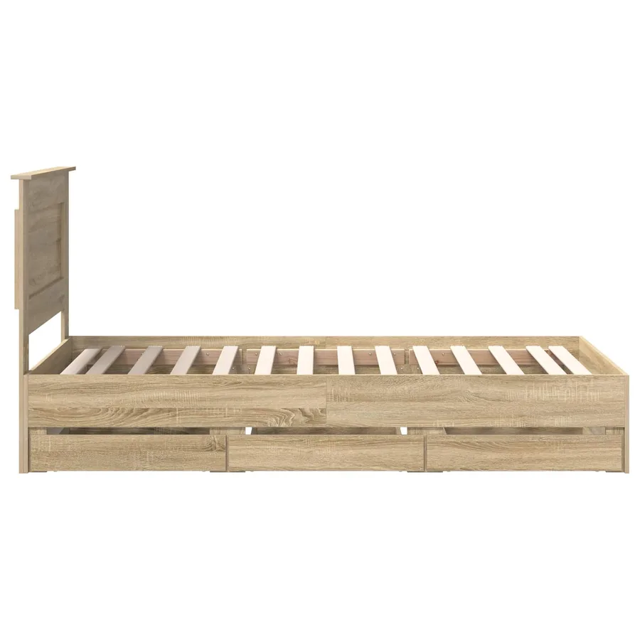 Cadre de lit Chêne Sonoma 75 x 190 cm Bois Ingénierie - 9