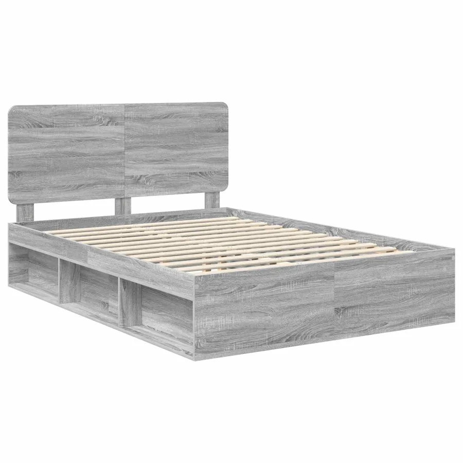 Cadre de lit Gris Sonoma 160 x 200 cm Pin massif - 4