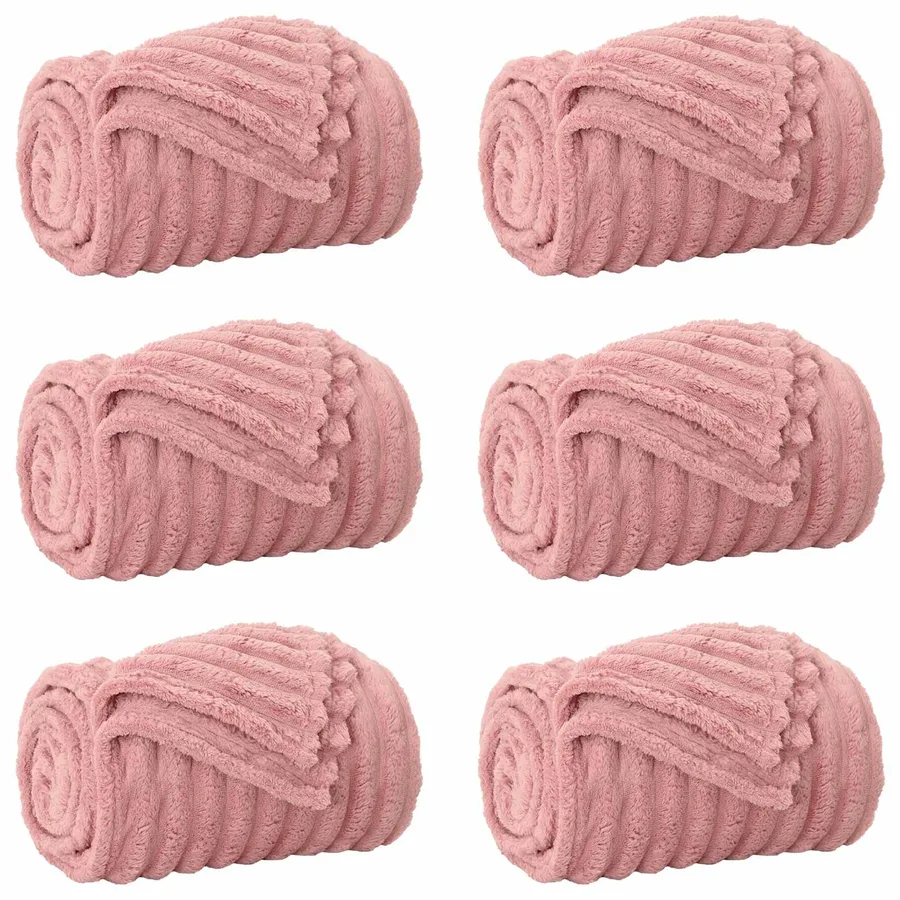 Couvertures à jeter 6 pcs Rose 200 x 150 cm Toison - 2