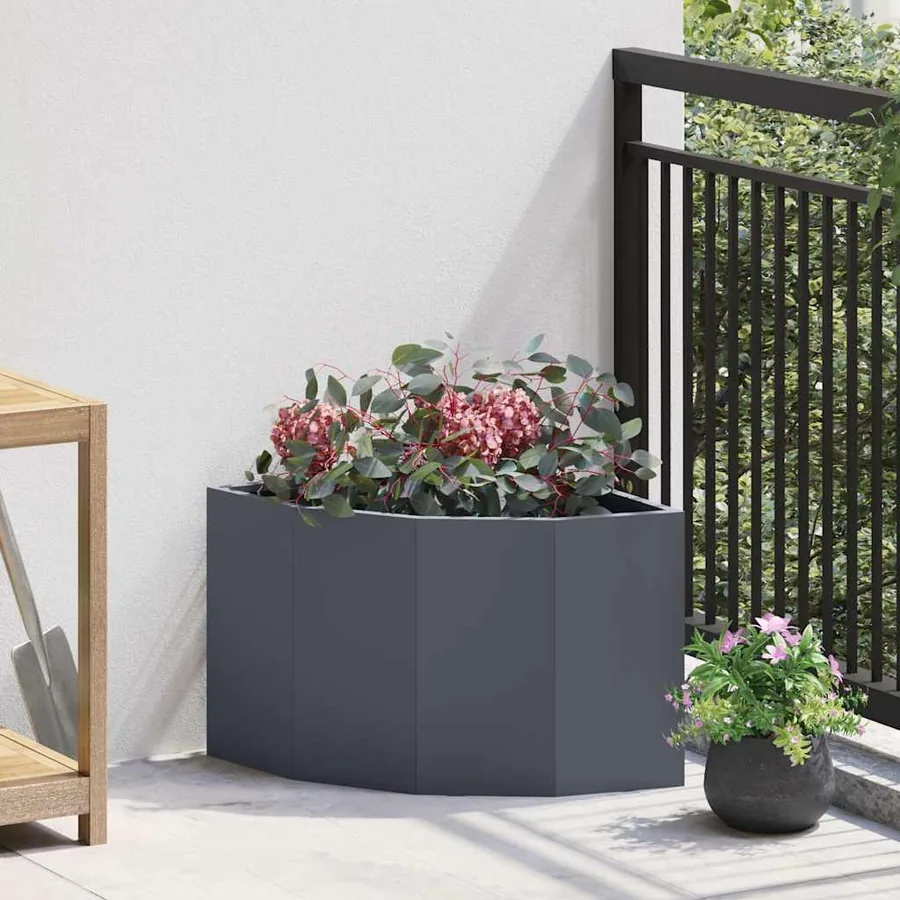 Jardinière d'Angle Anthracite 45 x 45 x 35 cm Acier
