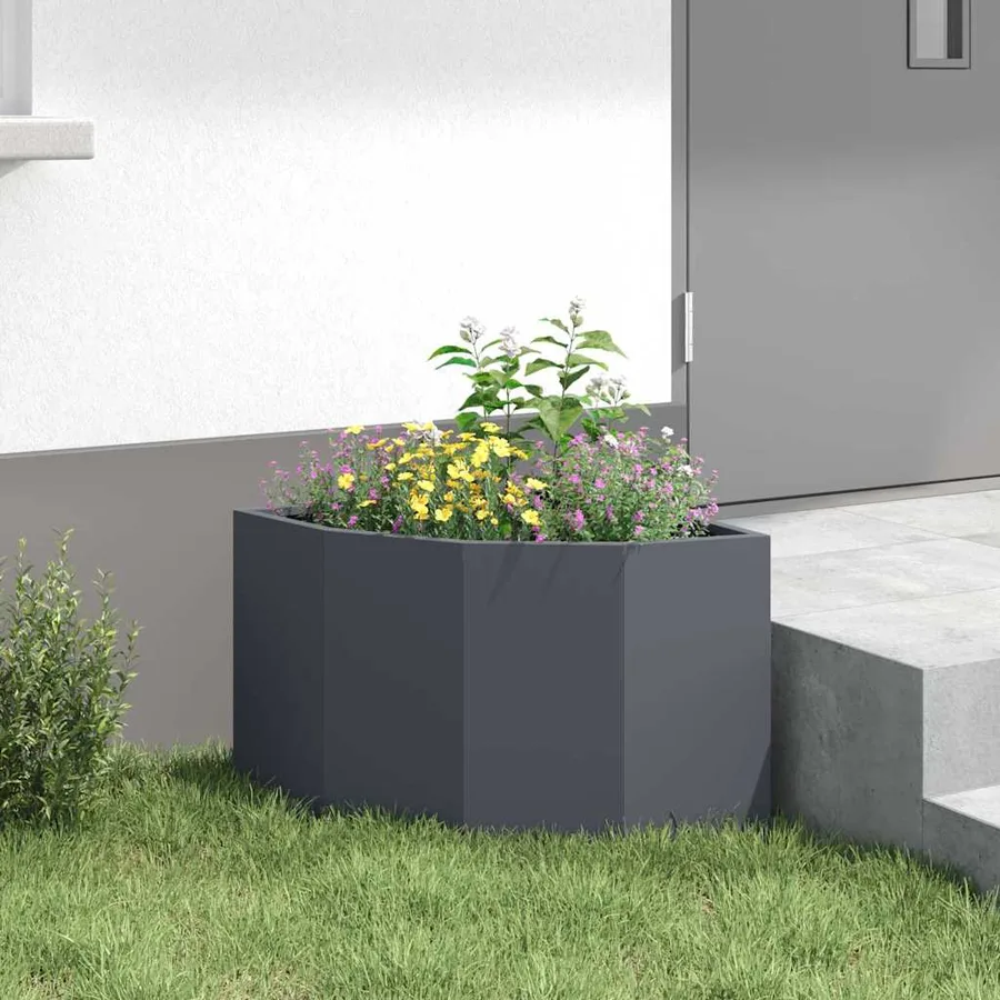 Jardinière d'Angle Anthracite 45 x 45 x 35 cm Acier - 4
