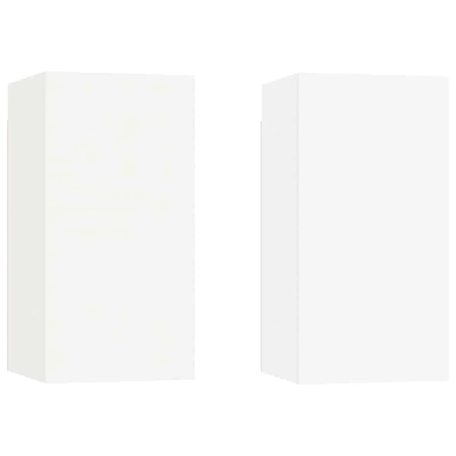 Meubles TV 2 pcs Blanc 30,5x30x60 cm Bois d’ingénierie - 2