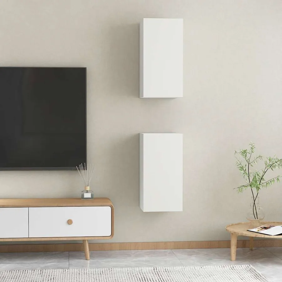 Meubles TV 2 pcs Blanc 30,5x30x60 cm Bois d’ingénierie - 3