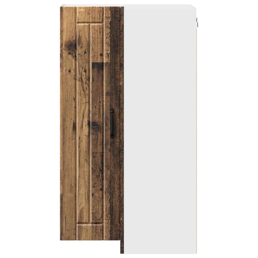 Cabinet d'angle mural LUCCA Bois ancien 57 x 57 x 100 cm - 6