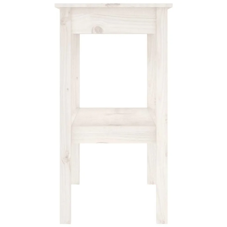 Table console Blanc 110x40x75 cm Bois de pin solide - 4
