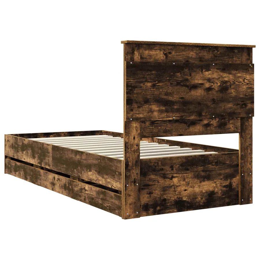 Cadre de lit Chêne fumé 100 x 200 cm Bois Ingénierie - 8