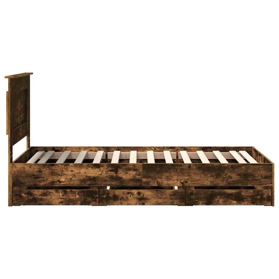 Cadre de lit Chêne fumé 100 x 200 cm Bois Ingénierie - 9