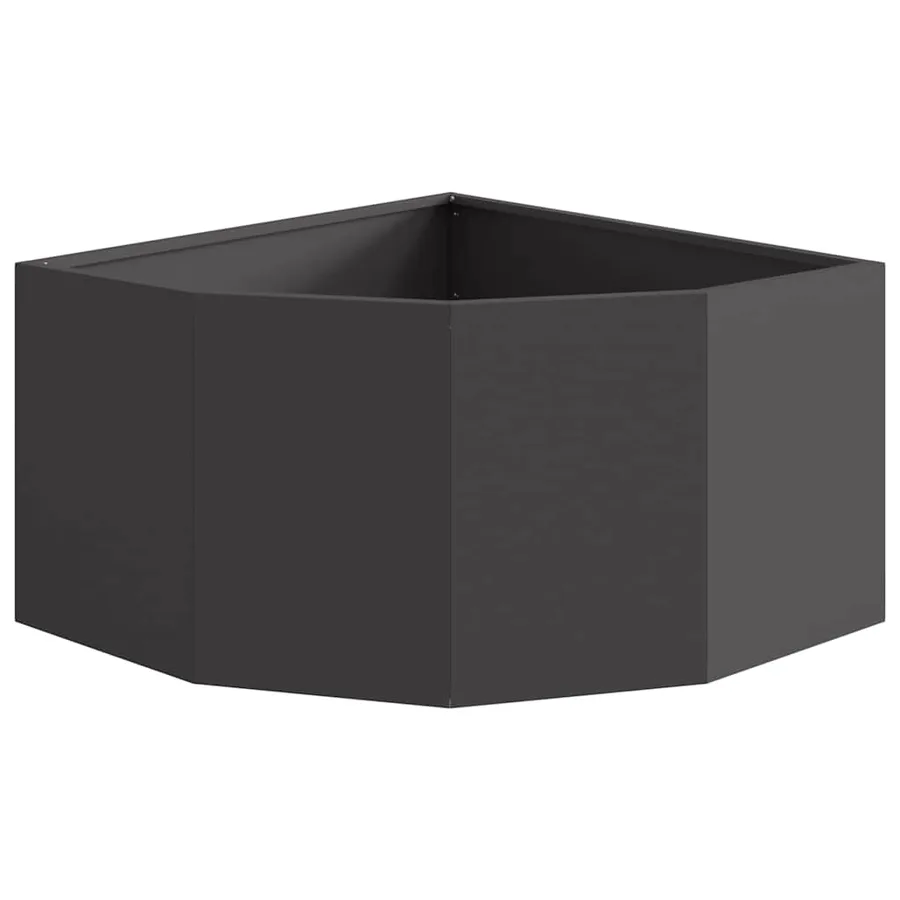 Jardinière d'Angle Noir 60 x 60 x 35 cm Acier - 5