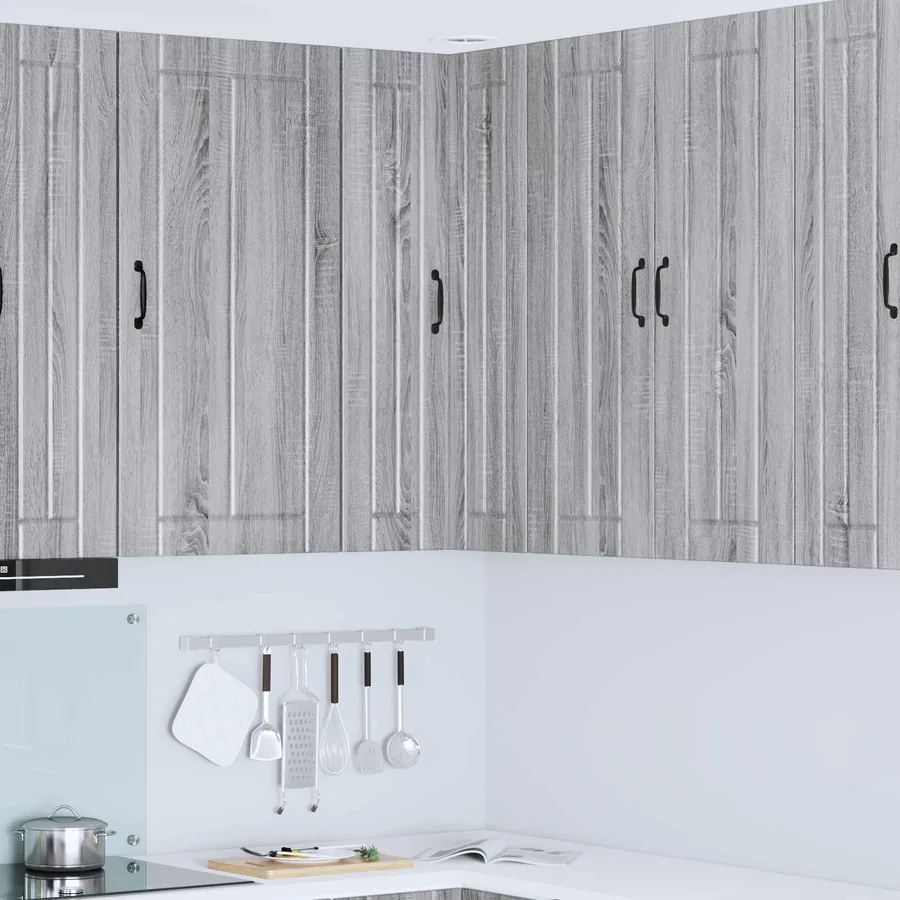Cabinet d'angle mural LUCCA Sonoma gris 57 x 57 x 100 cm