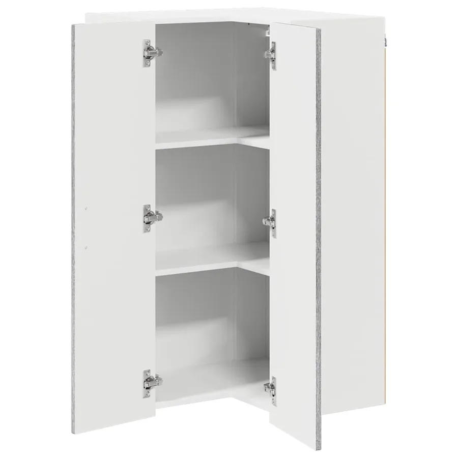 Cabinet d'angle mural LUCCA Sonoma gris 57 x 57 x 100 cm - 5