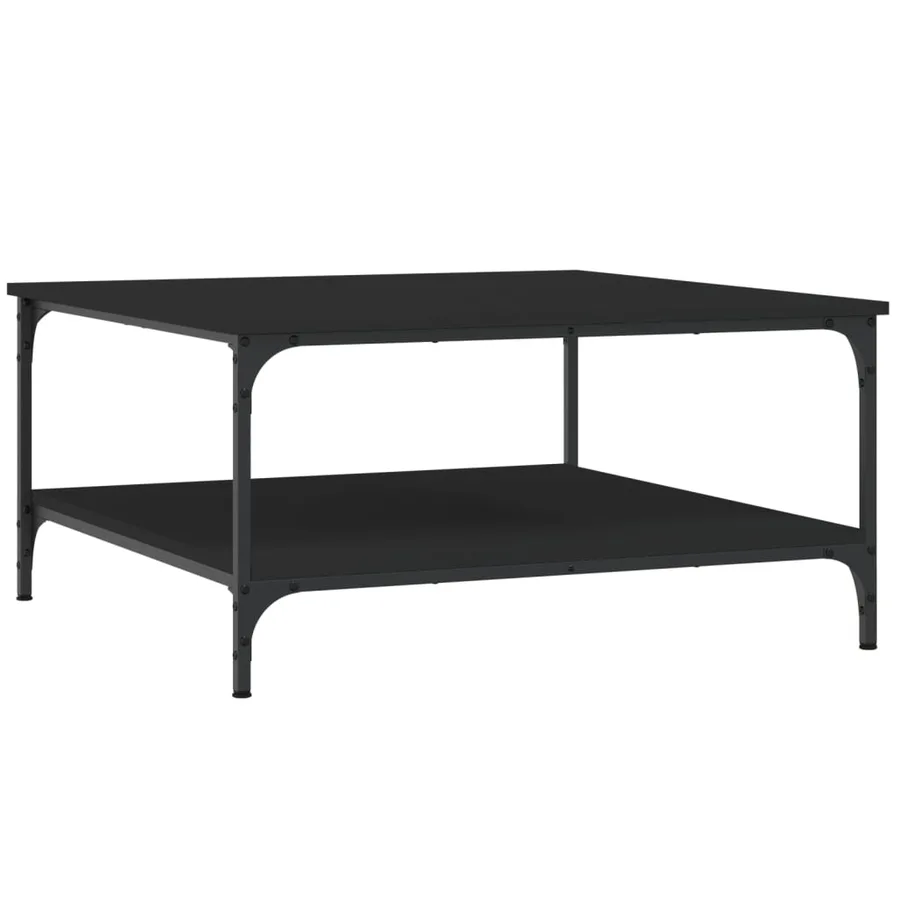 Table basse noir 80x80x40 cm bois d'ingénierie - 2
