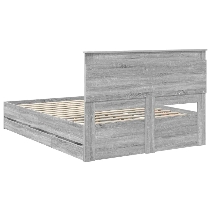 Cadre de lit Gris Sonoma 160 x 200 cm Bois Ingénierie - 8