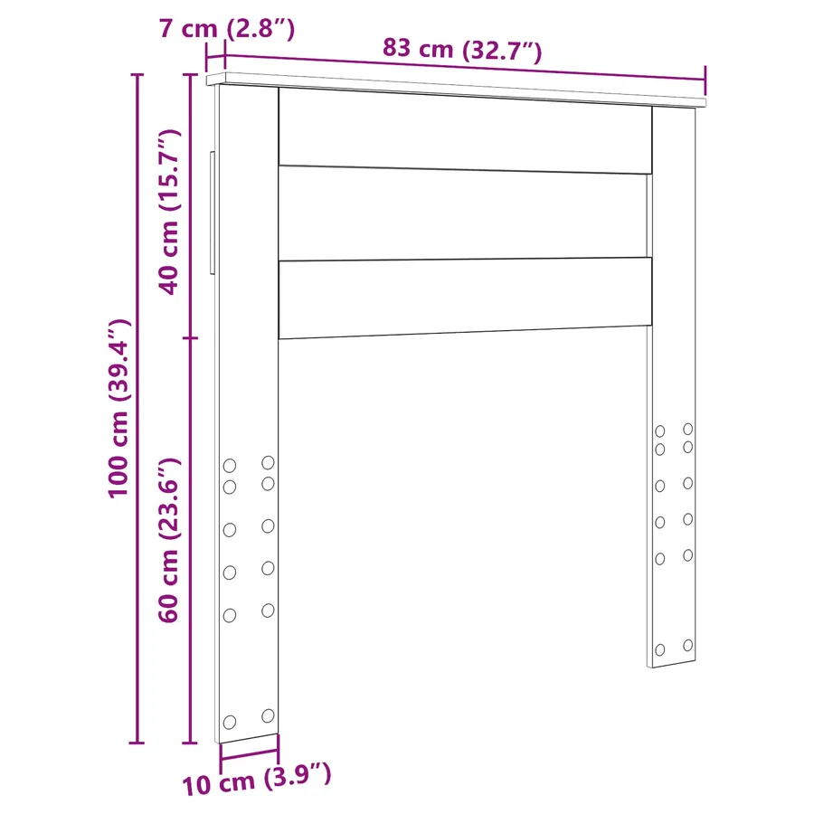 Tête de lit Blanc Bois d'ingénierie - 10