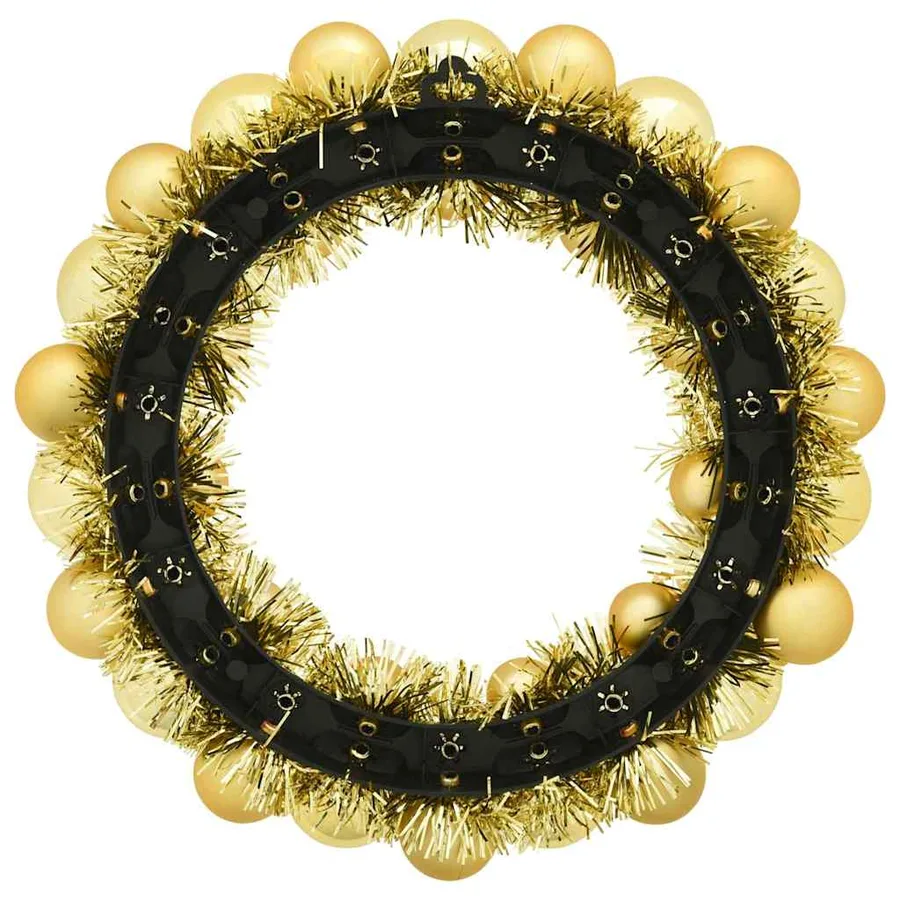 Couronnes de Boules de Noël 2 pcs Doré 33 x 33 x 7 cm - 5