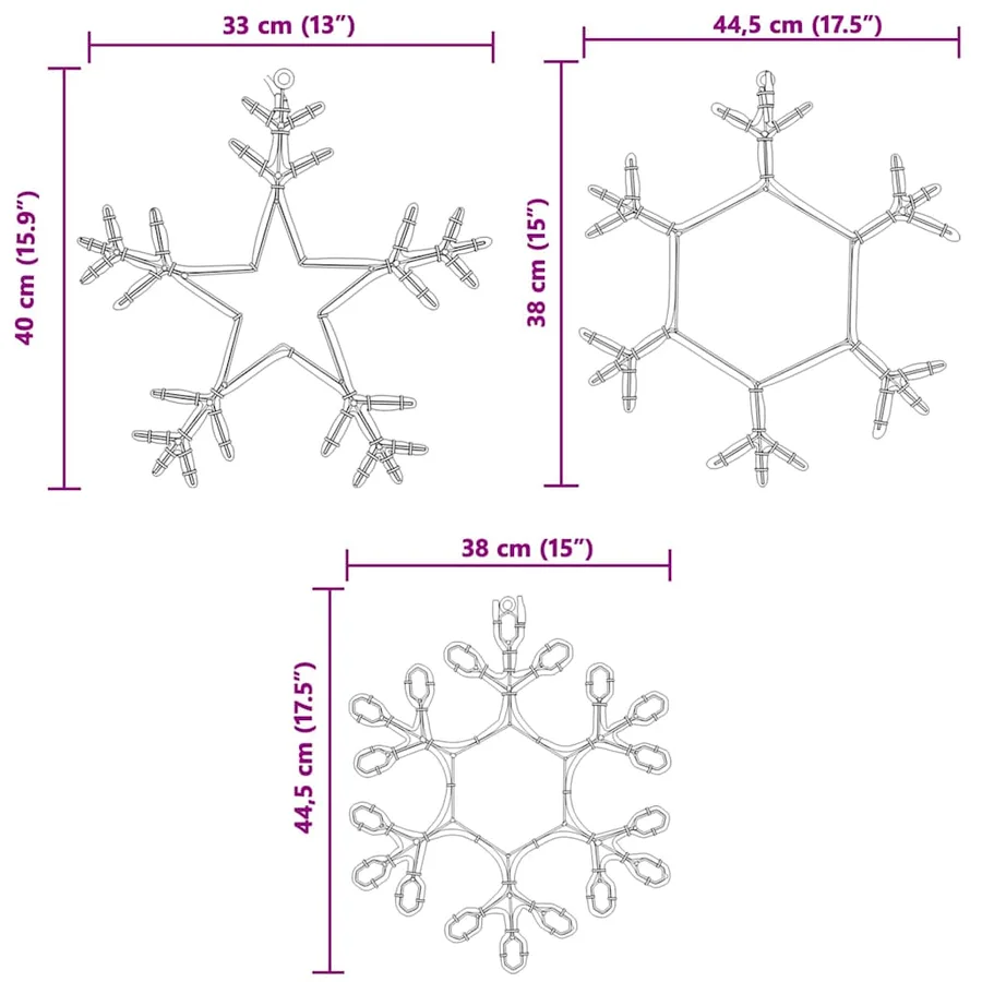 Flocon de neige de Noël Blanc chaud 44,5 x 38 cm PVC - 11