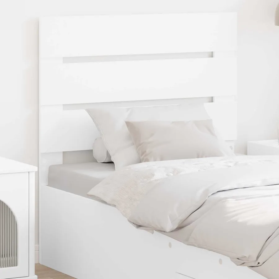 Tête de lit Blanc Bois d'ingénierie