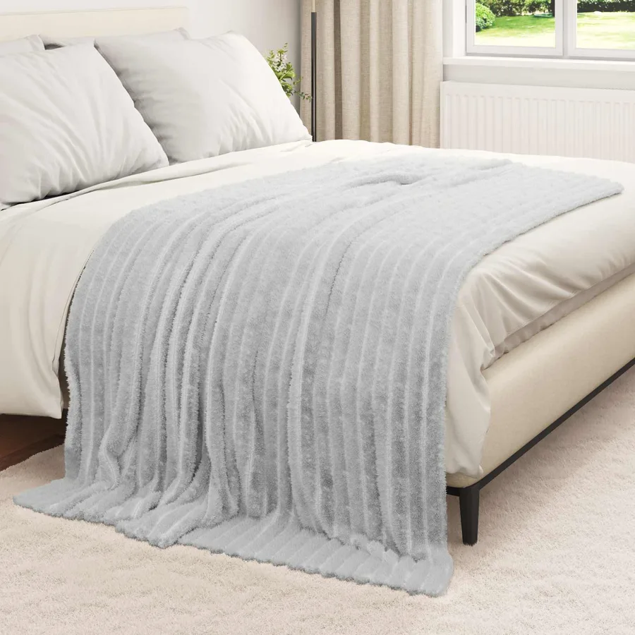 Jeté Gris 200 x 150 cm Toison - 3