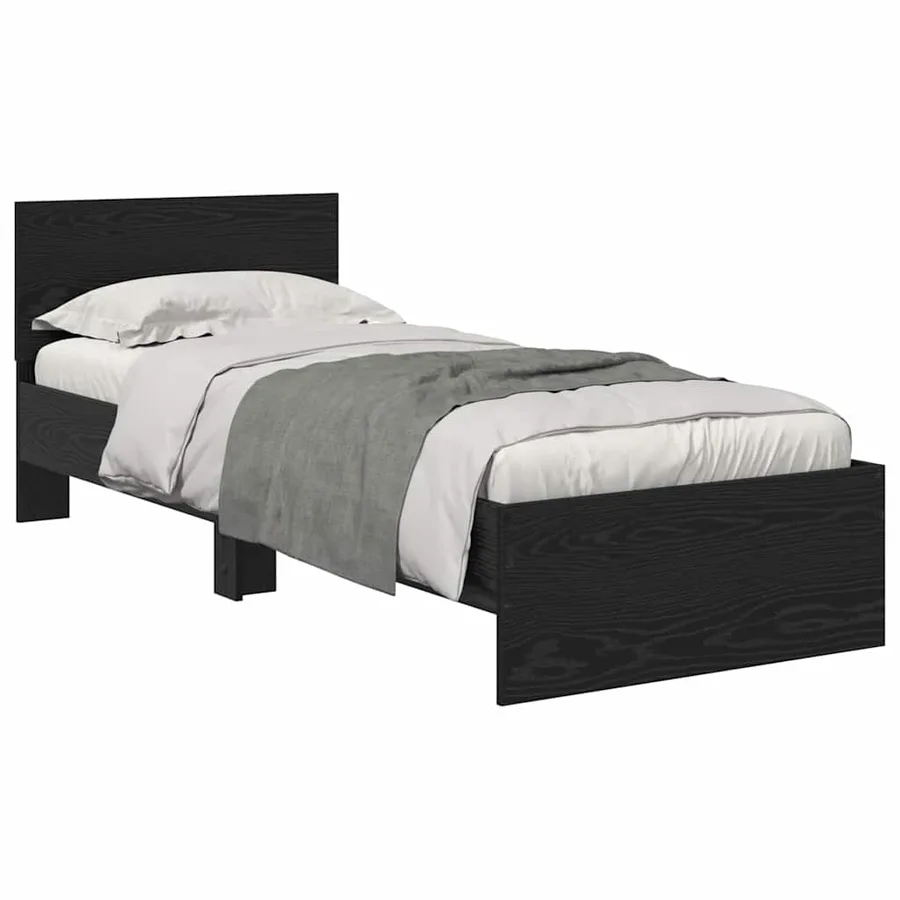 Cadre de lit Chêne noir 75 x 190 cm Bois d'ingénierie - 3
