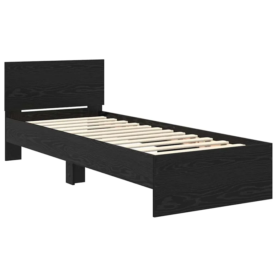Cadre de lit Chêne noir 75 x 190 cm Bois d'ingénierie - 5