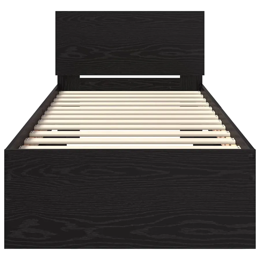 Cadre de lit Chêne noir 75 x 190 cm Bois d'ingénierie - 6