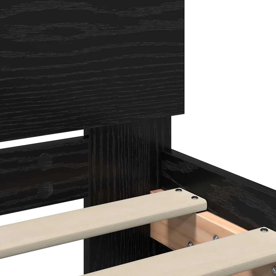 Cadre de lit Chêne noir 75 x 190 cm Bois d'ingénierie - 9