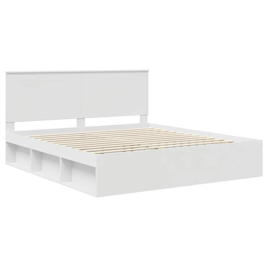 Cadre de lit Blanc 180 x 200 cm Bois de pin massif - 7