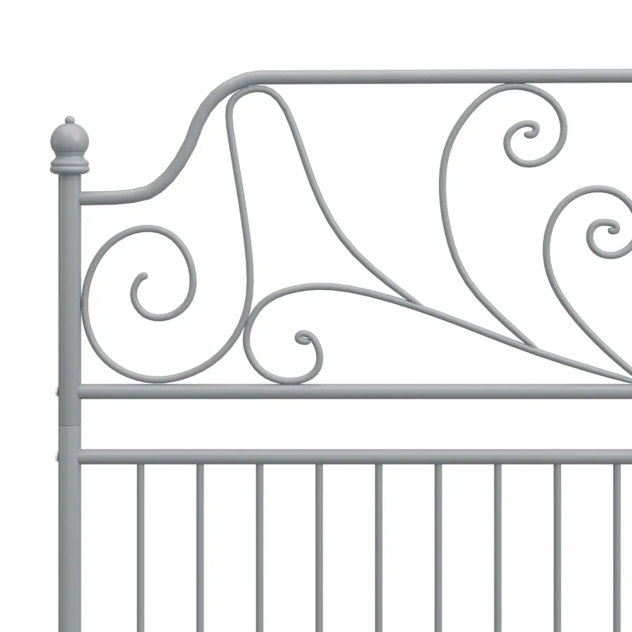Cadre de lit sans matelas gris métal 160x200 cm - 5