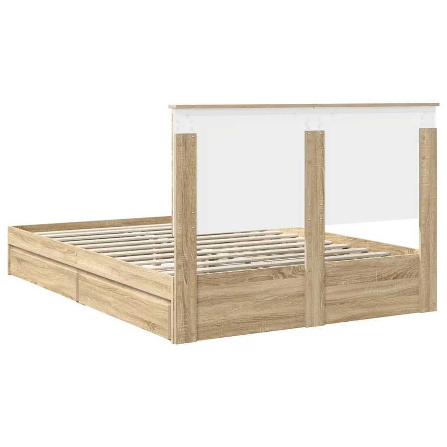 Lit de Rangement Chêne Sonoma 160 x 200 cm Bois d'ingénierie - 10