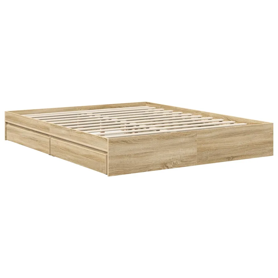 Lit de Rangement Chêne Sonoma 160 x 200 cm Bois d'ingénierie - 6